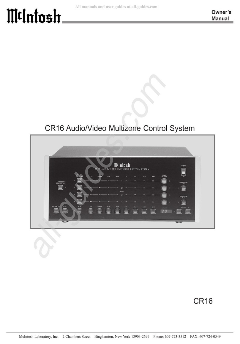 McIntosh CR16 - SERVICE User manual