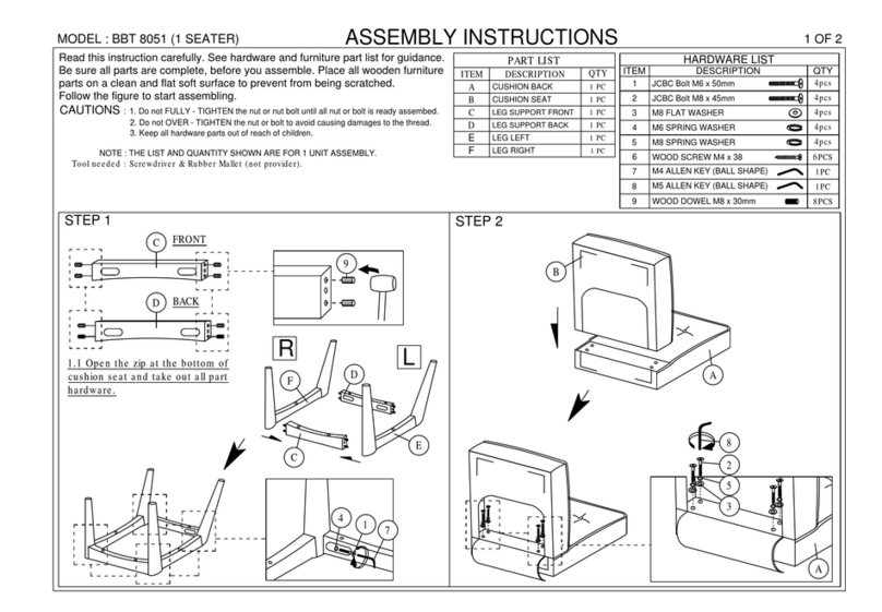 Wholesale Interiors BBT8051 Assembly instructions