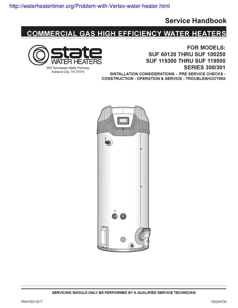 State Water Heaters SUF 119300 Service handbook