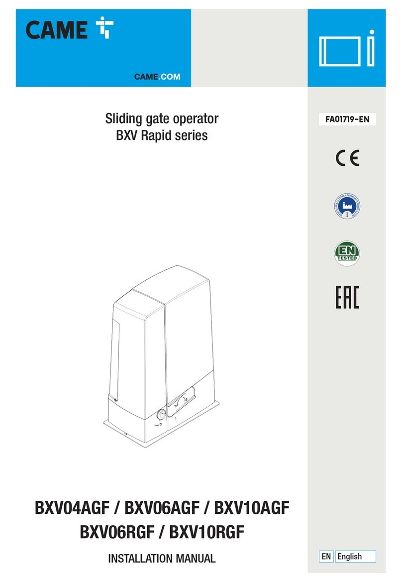 CAME BXV10AGF User manual