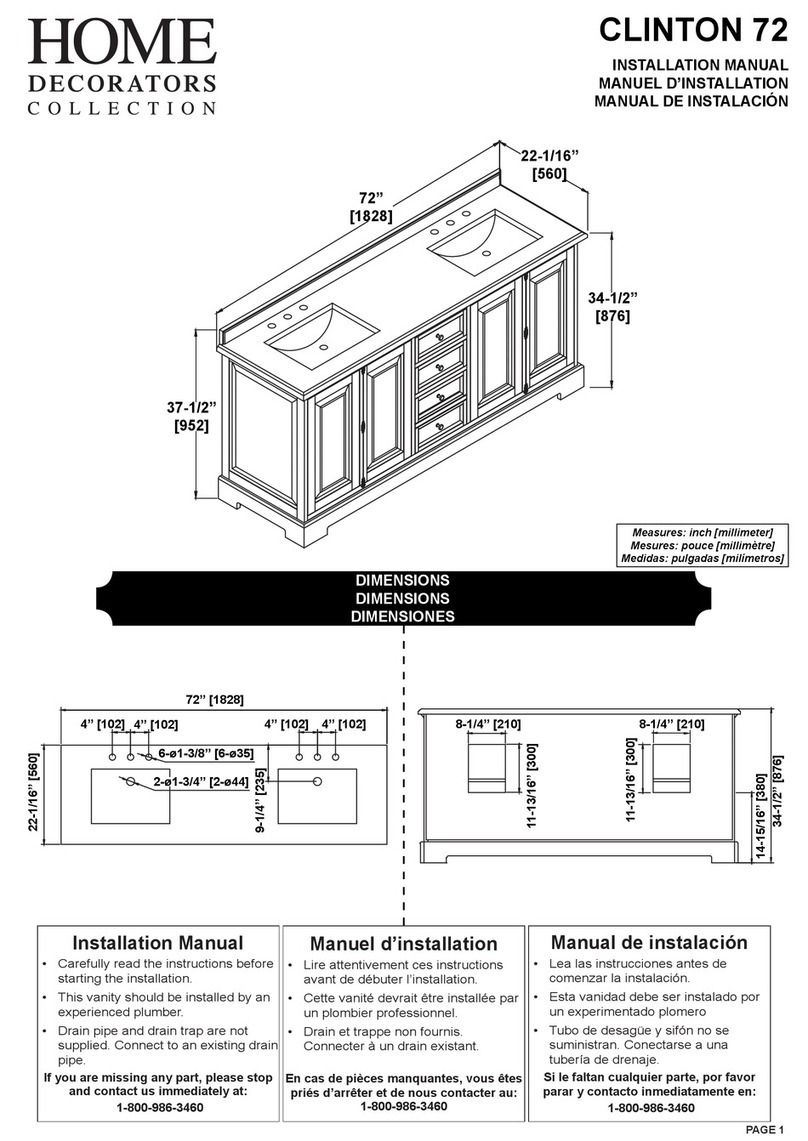 Home Decorators Collection CLINTON 72 installation manual