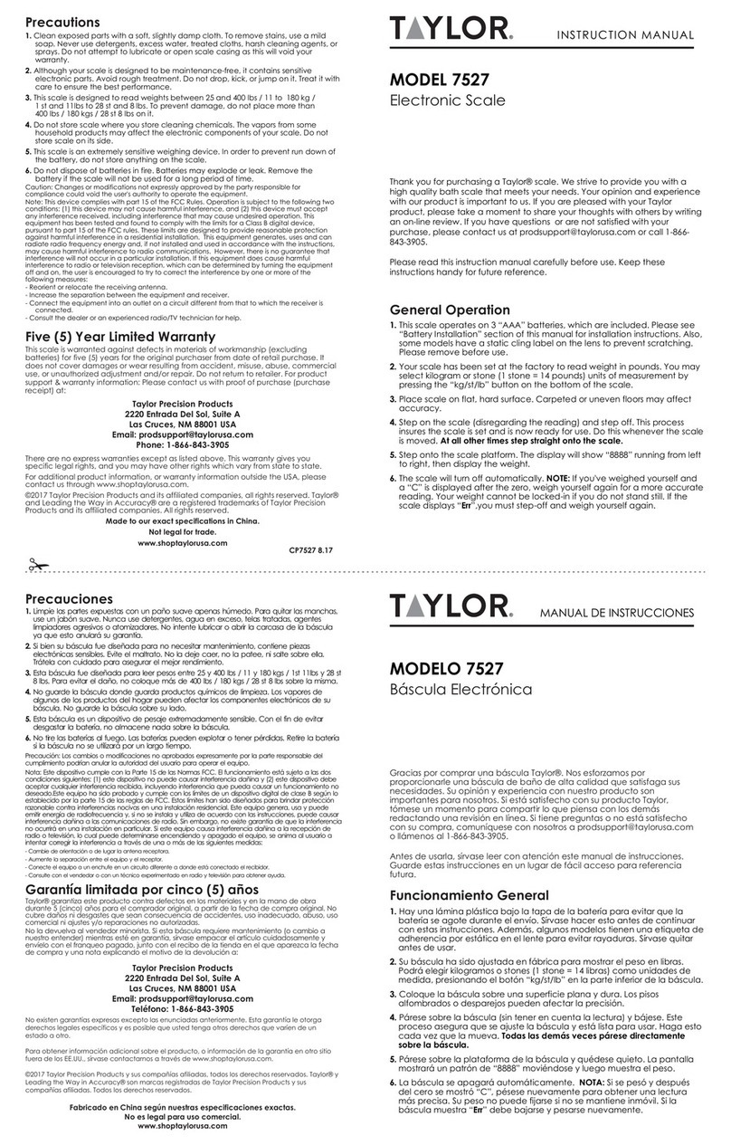 Taylor 7527 instruction manual