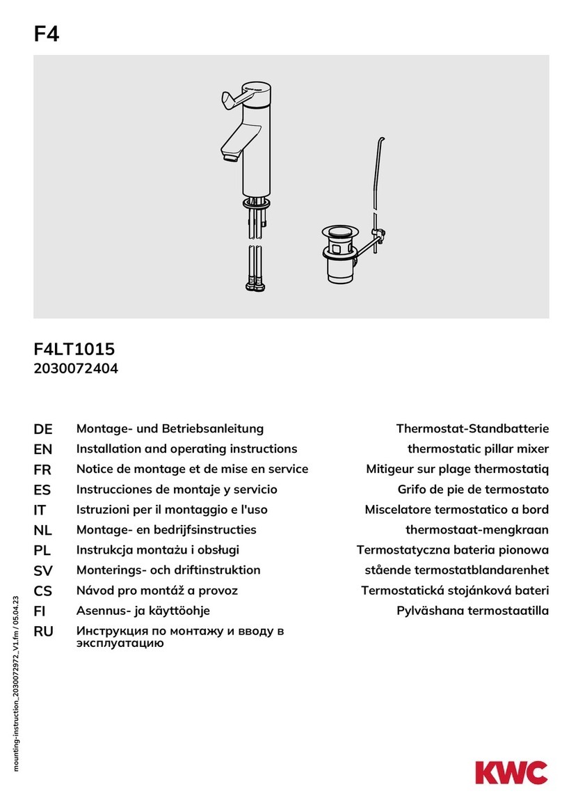 KWC F4LT1015 Installation and operating instructions