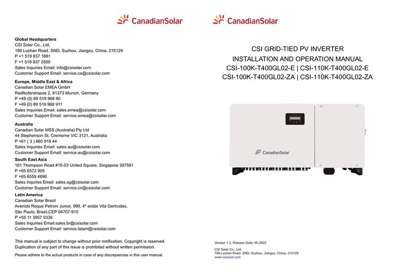 CanadianSolar CSI-100K-T400GL02-E Installation and operation manual