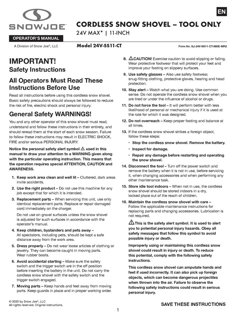 sunjoe SNOWJOE 24V-SS11-CT User manual