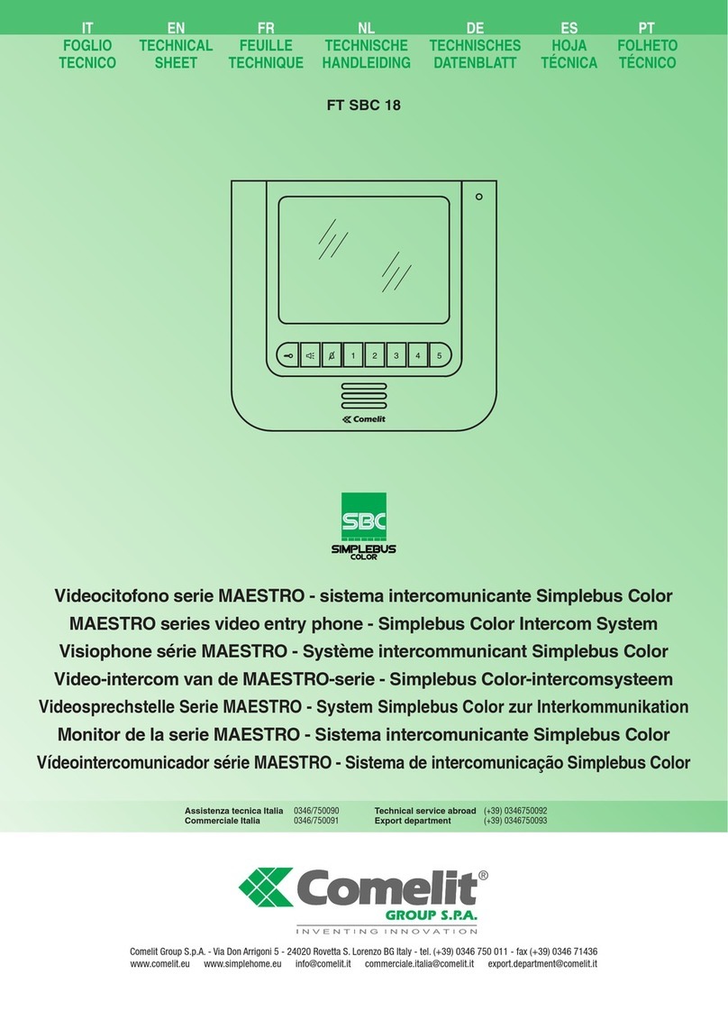 Comelit MAESTRO FT SBC 18 Instruction Manual