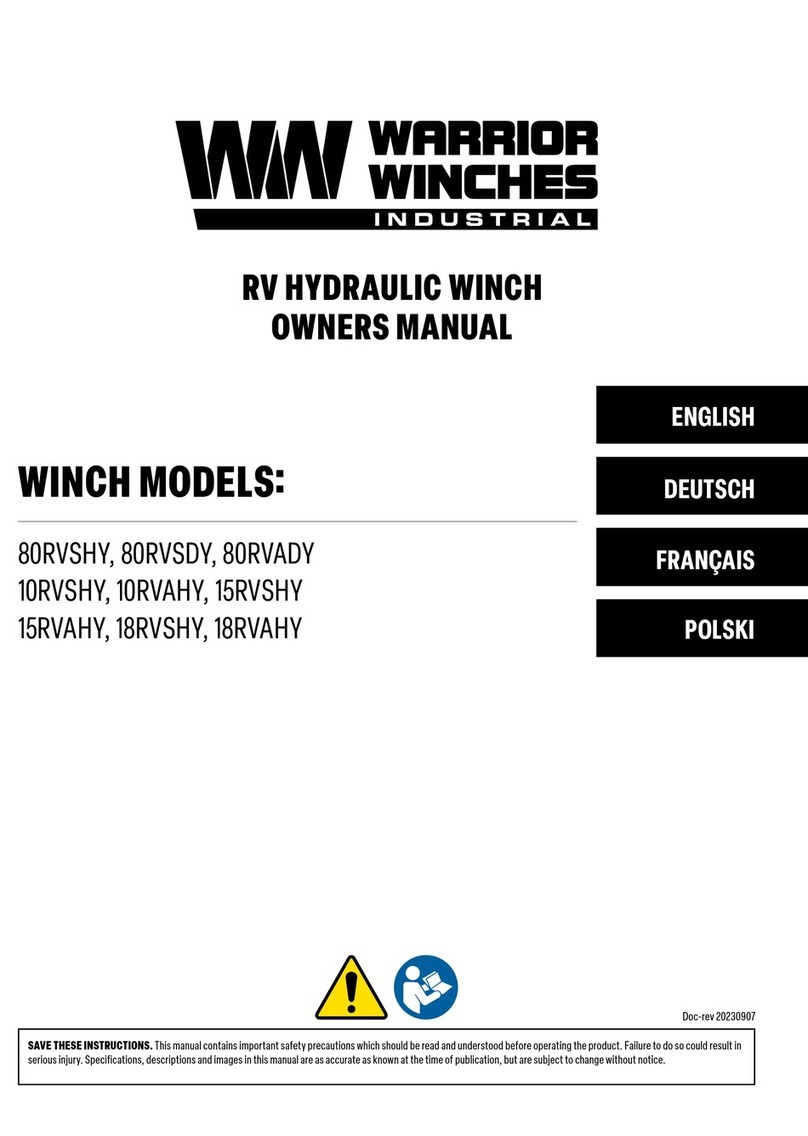 Warrior Winches 80RVSHY owner's manual