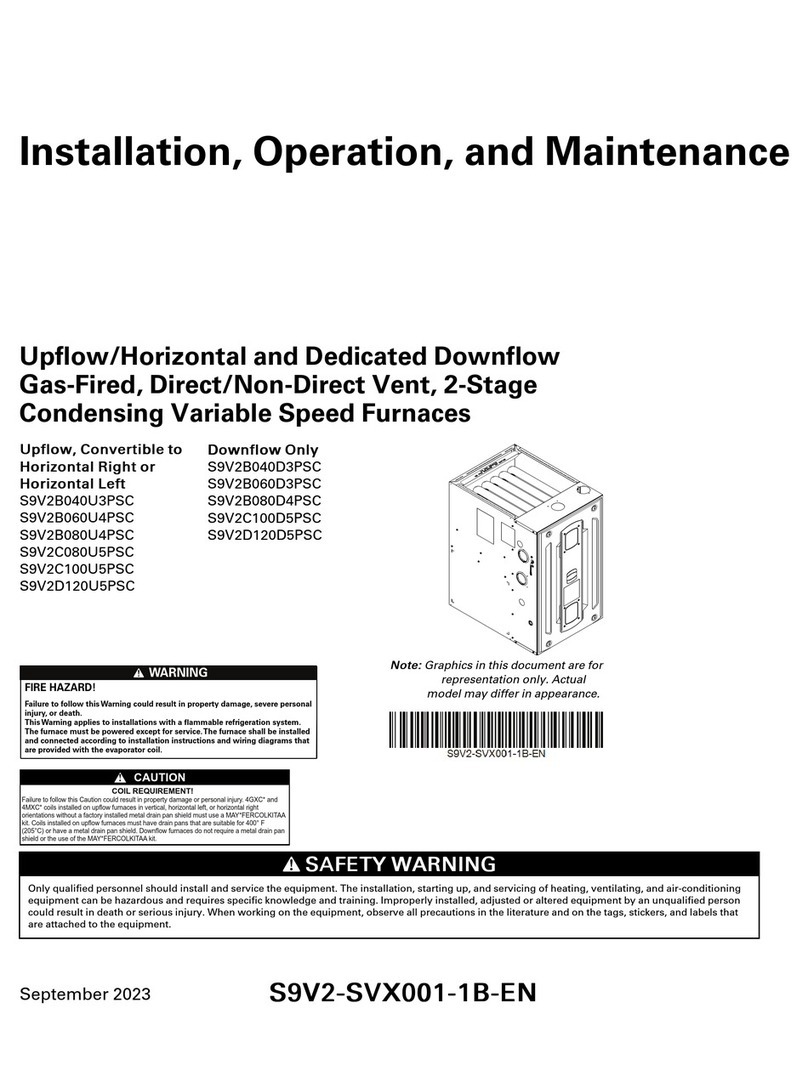 Trane S9V2B040U3PSC Installation and operating instructions