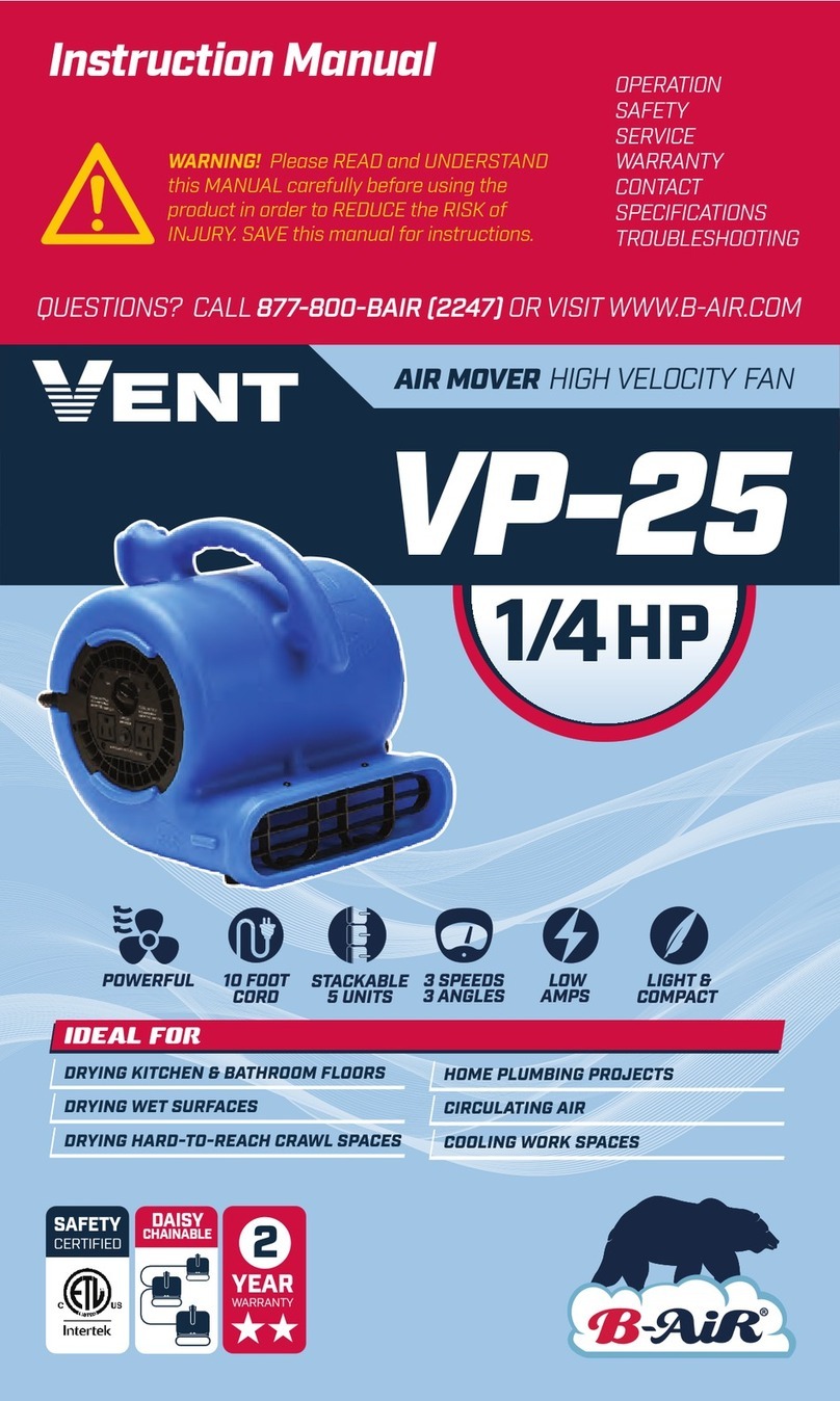 B-Air Vent VP-25 instruction manual