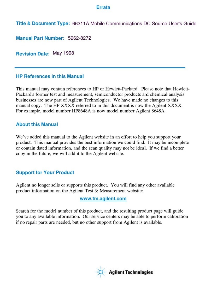 Agilent Technologies 66311A User manual