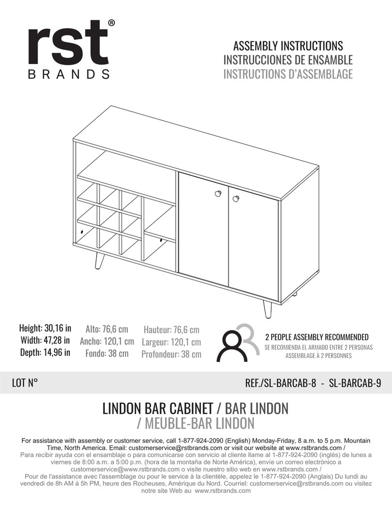 rst brands LINDON SL-BARCAB-8 Assembly instructions