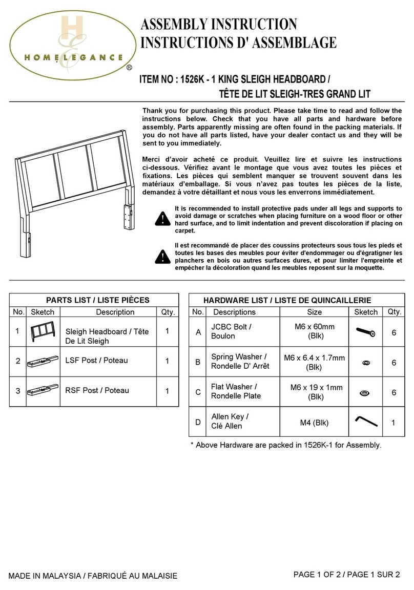 Homelegance 1526K Assembly instruction