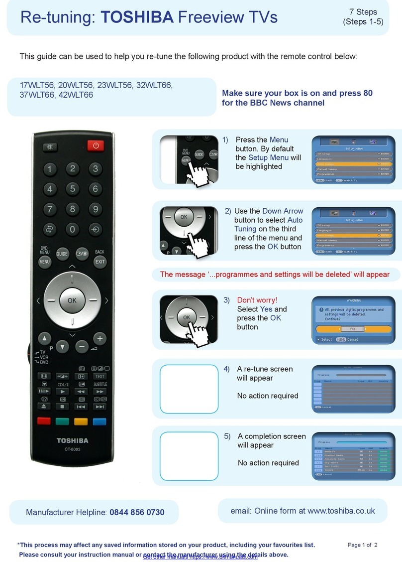 Toshiba 32WLT66 Use and care manual