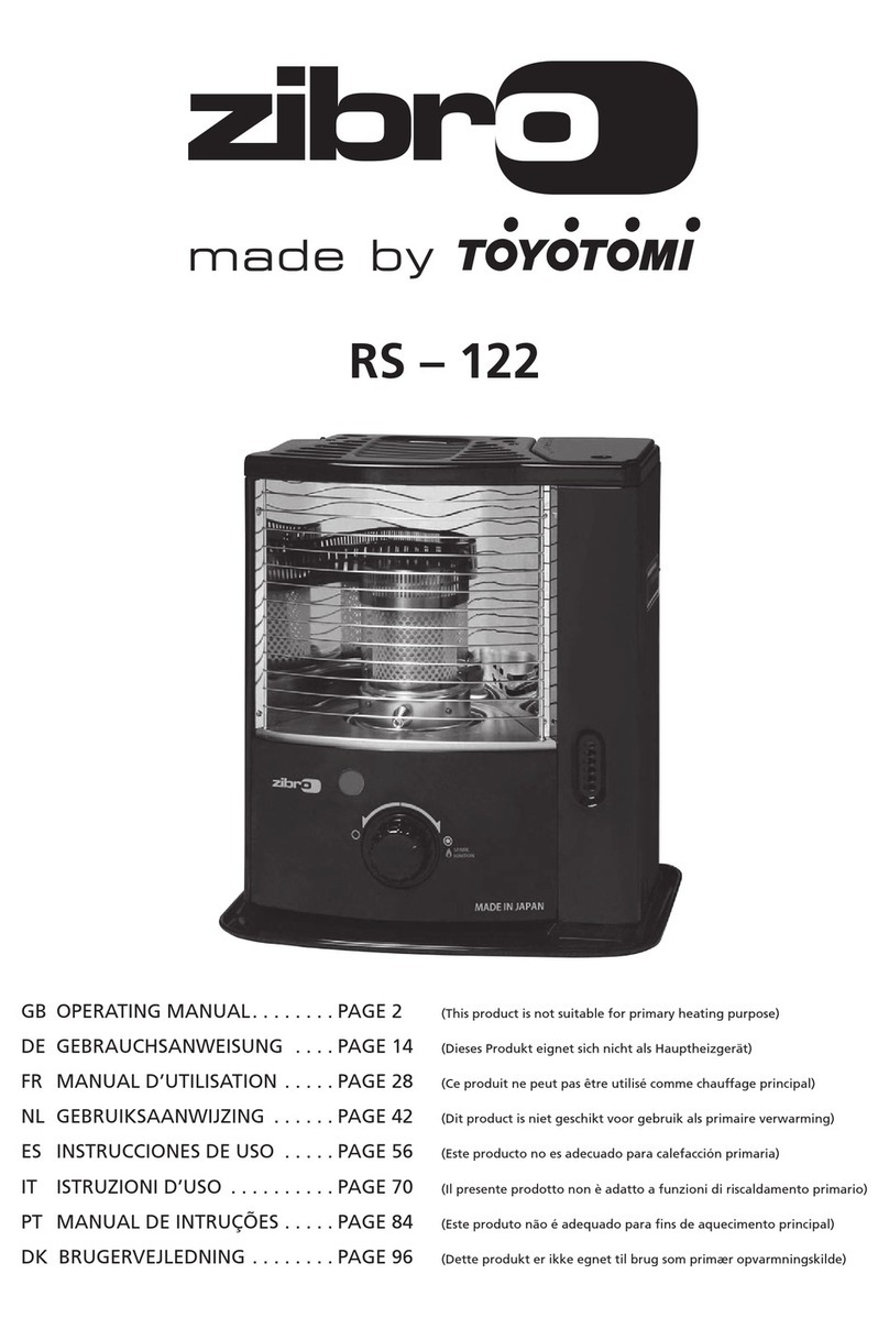 Toyotomi Zibro RS-122 operating manual