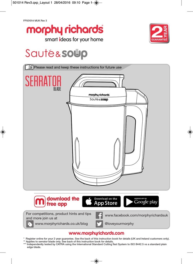 Morphy Richards Saute & Soup 501014 instruction manual