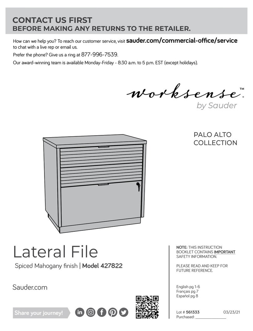 Sauder Worksense PALO ALTO 427822 manual Sauder Worksense PALO ALTO 427822 manual
