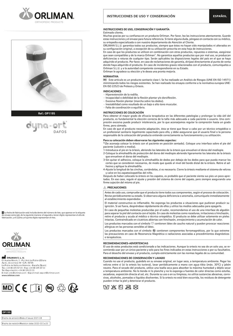 Orliman dyna-ort DAFOS OP1195 Use and maintenance instructions