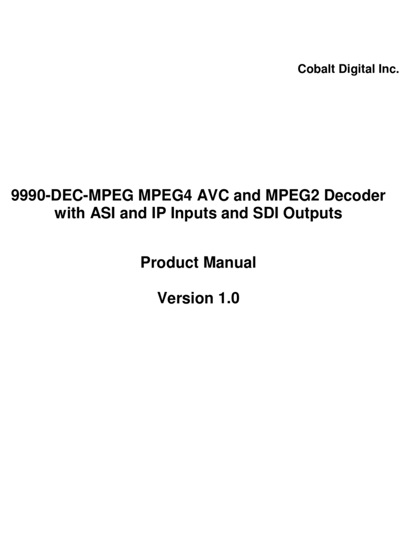 Cobalt Digital Inc 9990-DEC-MPEG User manual