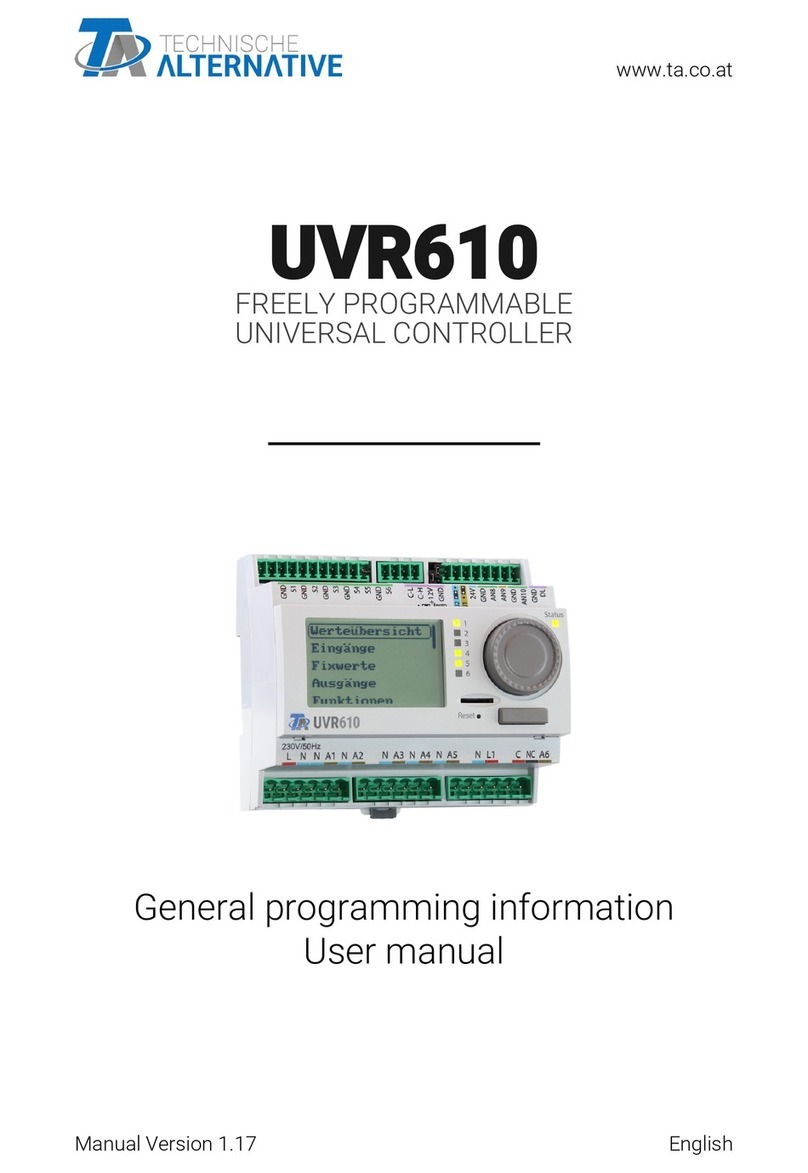 Technische Alternative UVR610S General programming information, User manual Technische Alternative UVR610S General programming information, User manual