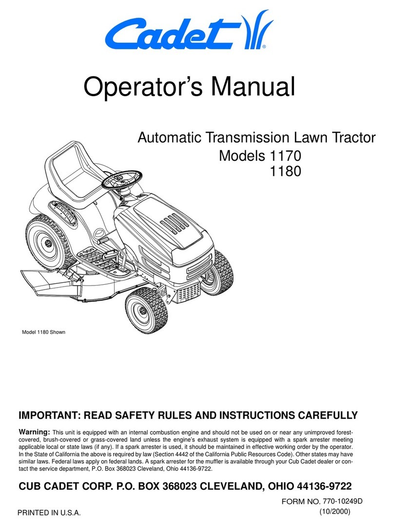 Cadet 1180 Operator's manual
