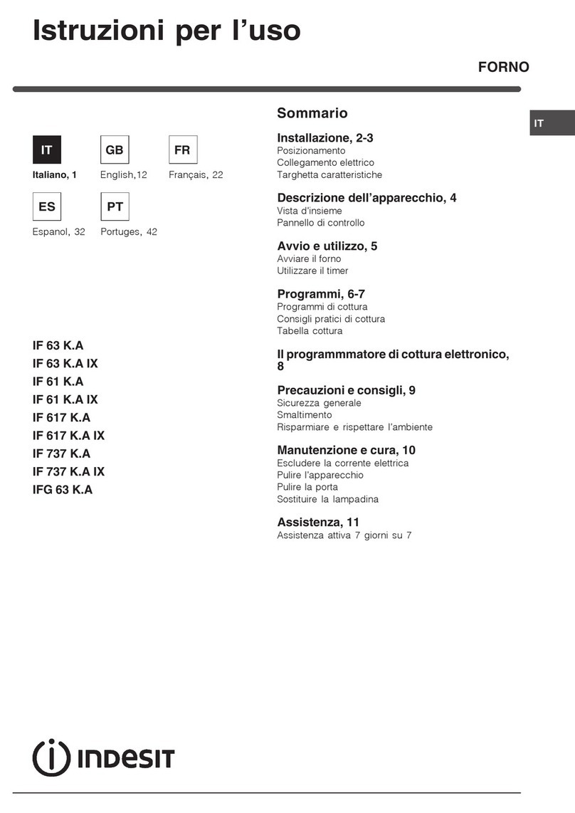Indesit IF 63 K.A operating instructions