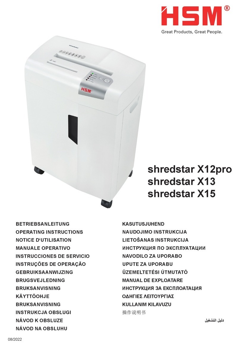 HSM shredstar X12pro operating instructions