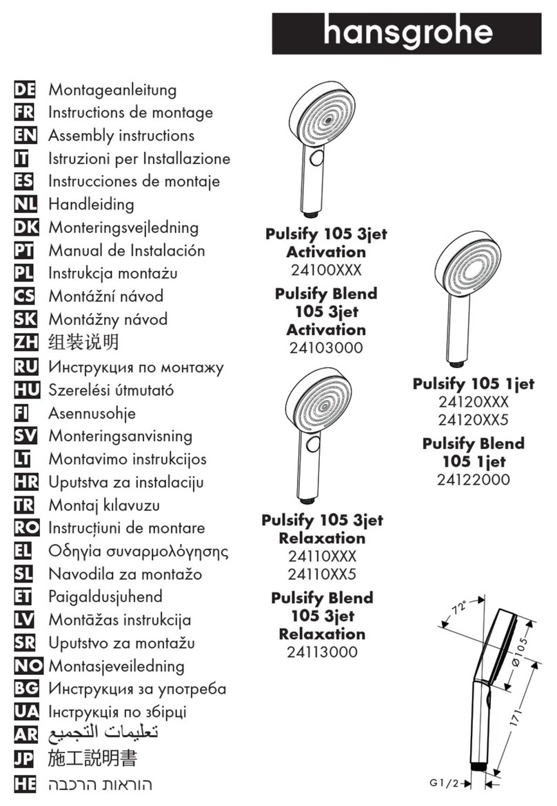 Hans Grohe Pulsify 105 3jet Relaxation 24110 5 Series Assembly instructions