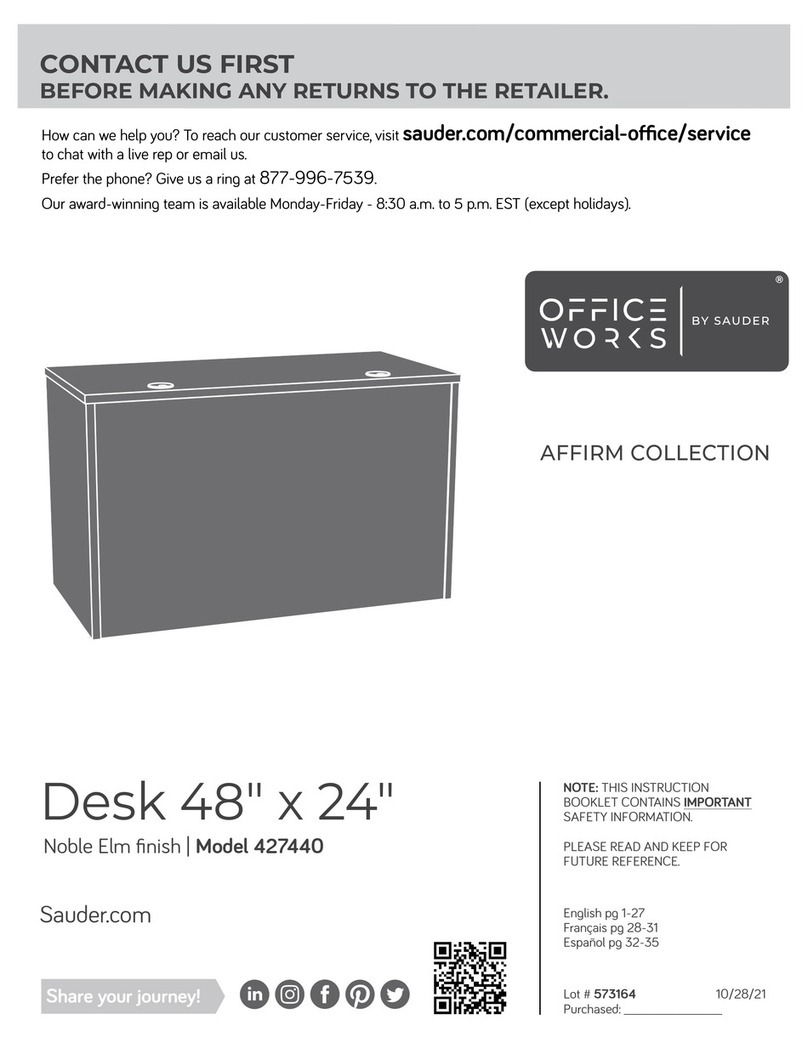 Sauder OfficeWorks AFFIRM 427440 Instruction booklet Sauder OfficeWorks AFFIRM 427440 Instruction booklet