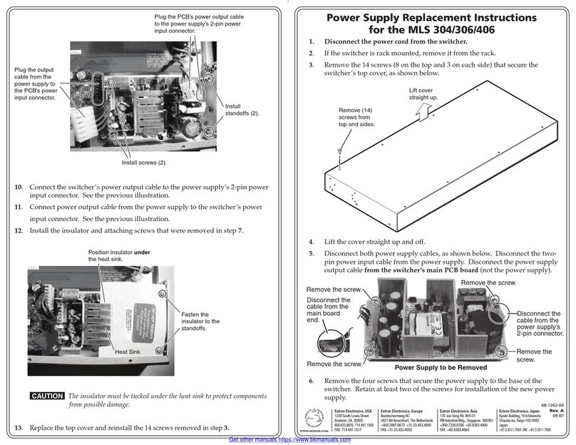Extron electronics MLS 306 Replacement instructions