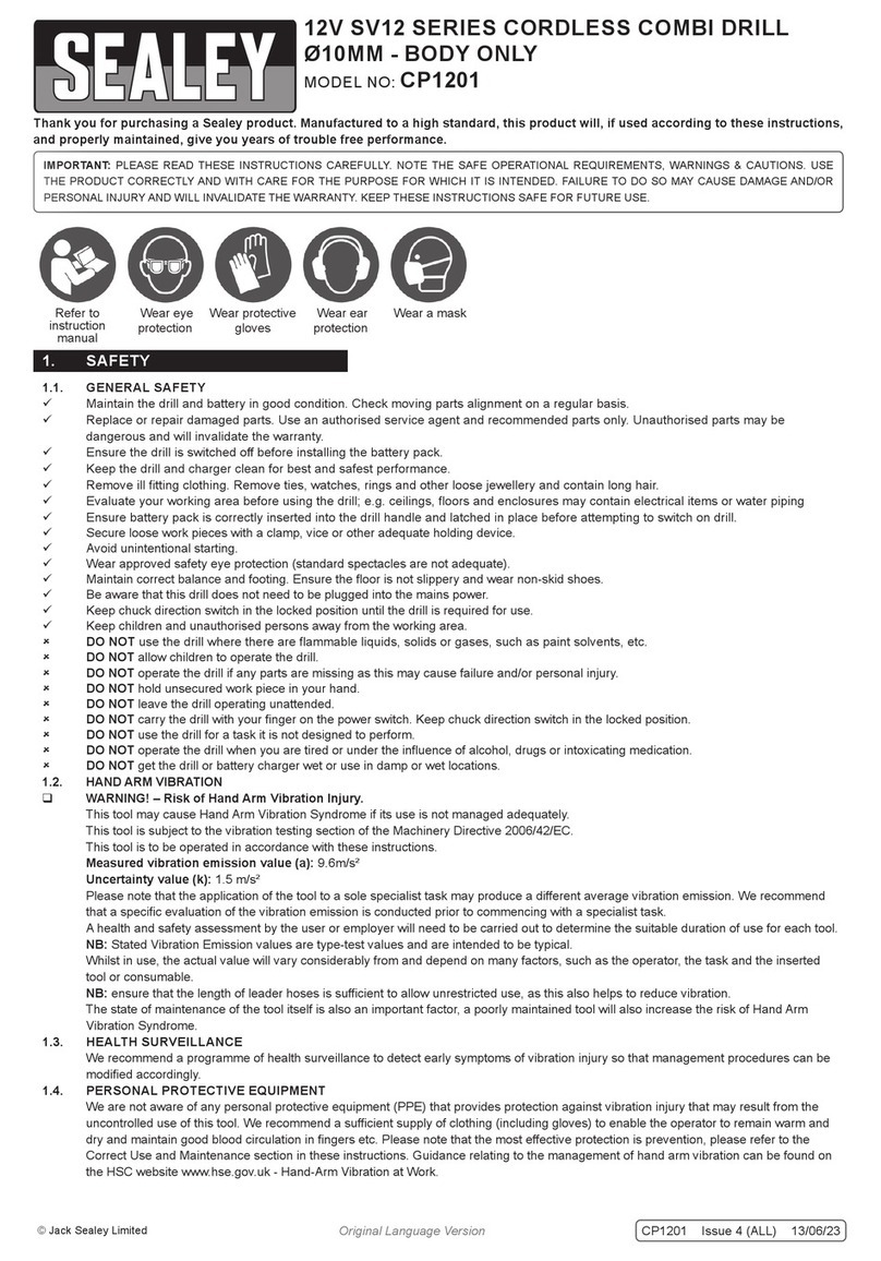 Sealey SV12 Series User manual