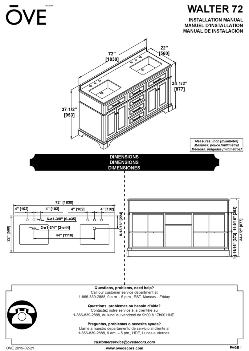 OVE WALTER 72 installation manual