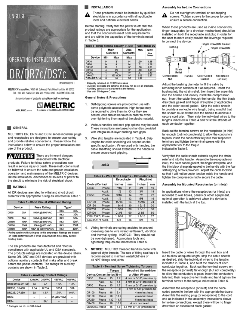 Meltric RK1 50A operating instructions