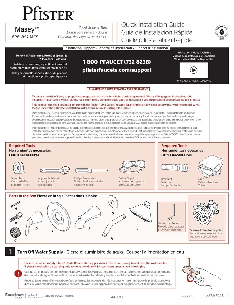 Spectrum Brands Pfister Masey 8P8-WS2-MCSC Quick installation guide Spectrum Brands Pfister Masey 8P8-WS2-MCSC Quick installation guide