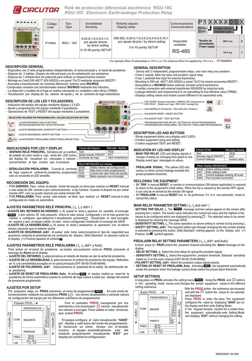 Circutor RGU-10C User manual