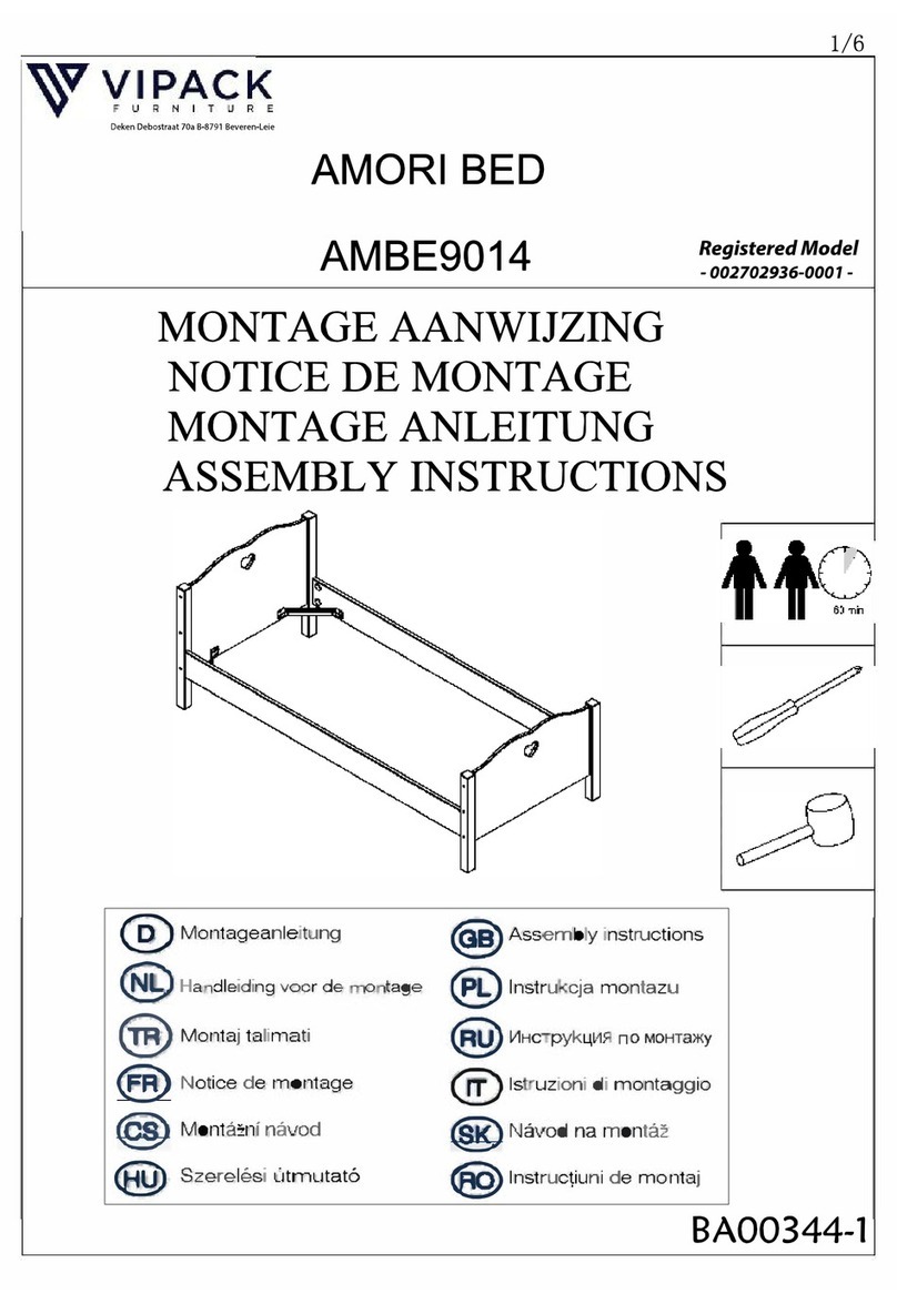 VIPACK AMORI BED AMBE9014 Assembly instructions VIPACK AMORI BED AMBE9014 Assembly instructions