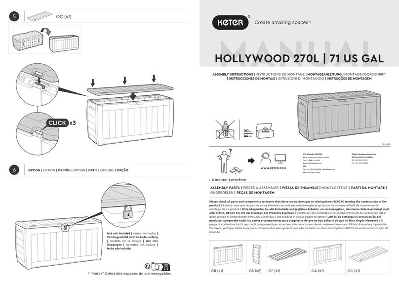 Keter HOLLYWOOD 270L User manual Keter HOLLYWOOD 270L User manual