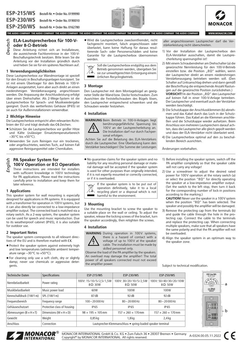 Monacor ESP-215/WS User manual