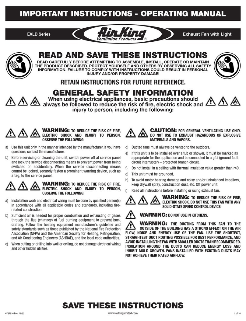 Air King EVLD Series User manual