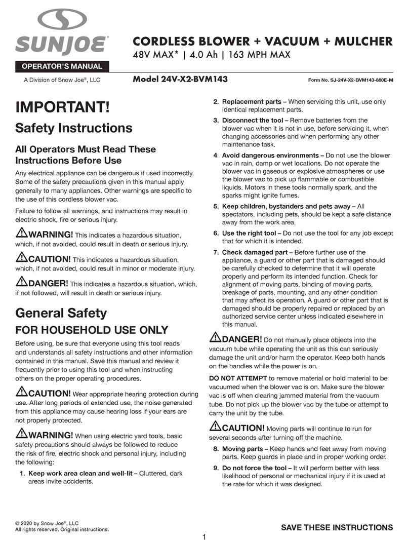 SNOWJOE SUNJOE SJ-24V-X2-BVM143 User manual