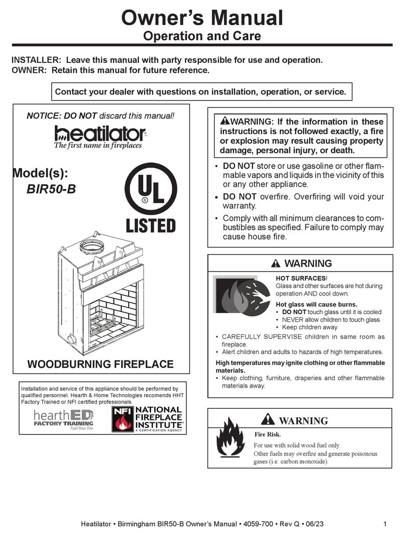 Heatilator BIR50-B owner's manual