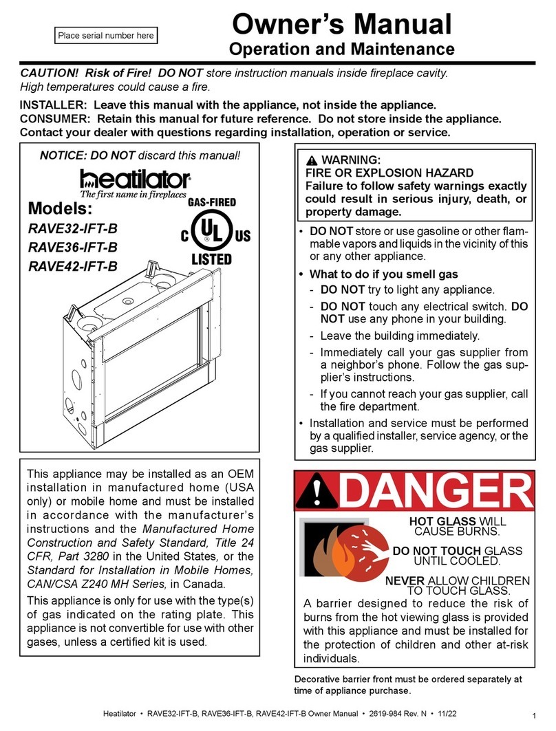 Heatilator RAVE42-IFT-B owner's manual Heatilator RAVE42-IFT-B owner's manual