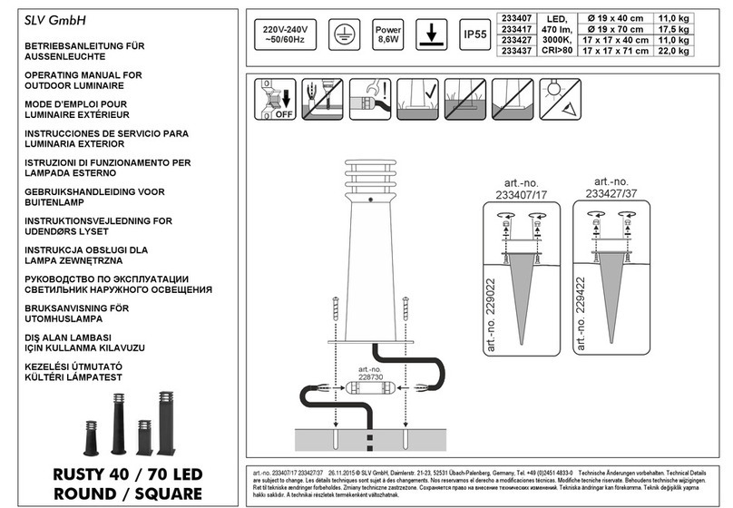 SLV RUSTY 40 LED ROUND operating manual