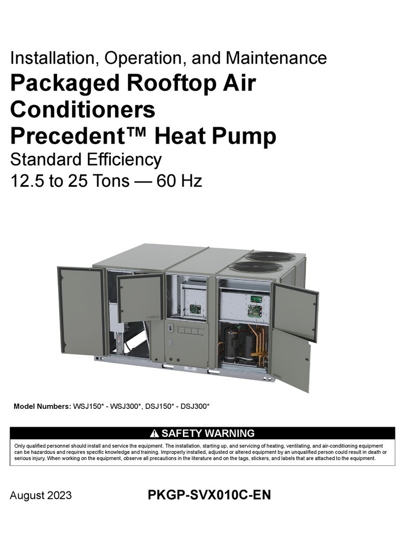 Trane Precedent DSJ150 Installation and operating instructions