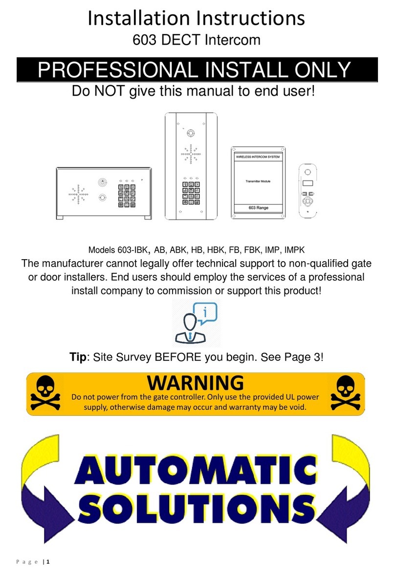 Automatic Solutions 603 User manual