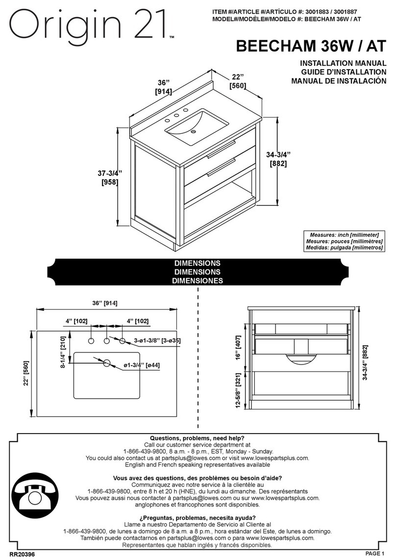 Origin 21 BEECHAM 36W / AT installation manual