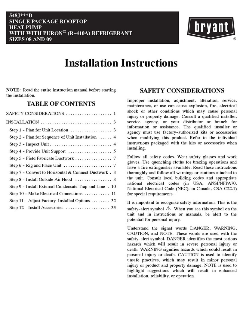 Bryant 548J*D Series User manual