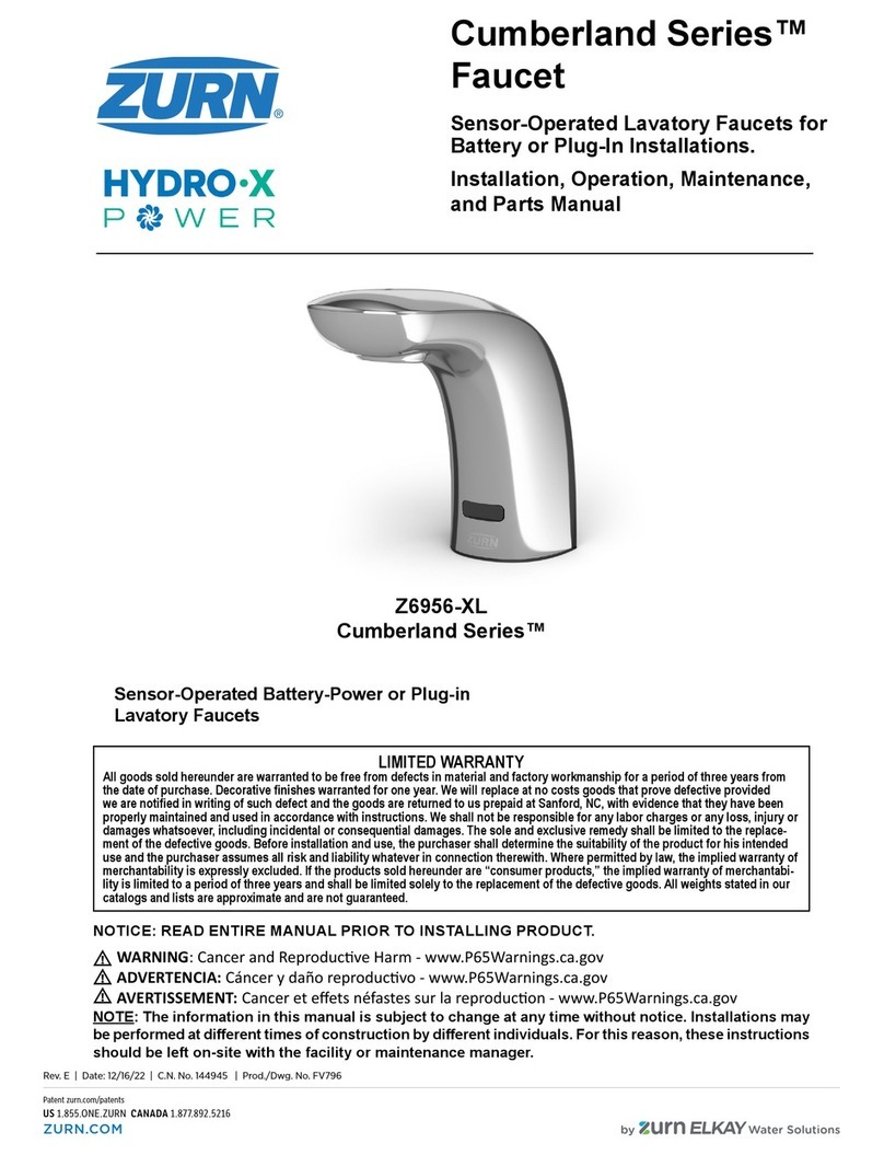 ZURN HYDRO-X POWER Cumberland Series User manual