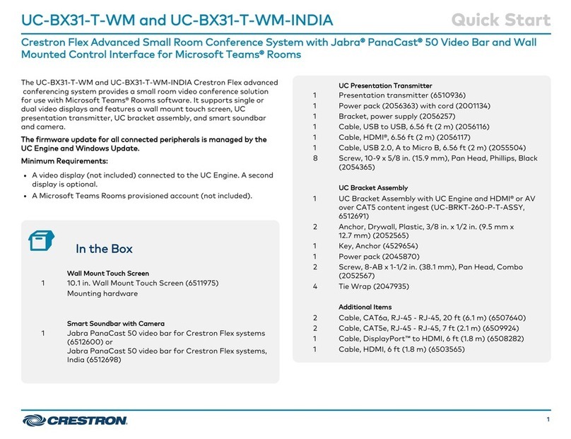 Crestron UC-BX31-T-WM-INDIA User manual Crestron UC-BX31-T-WM-INDIA User manual
