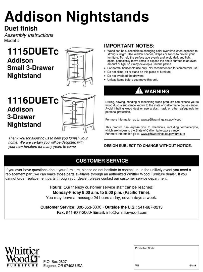 Whittier Wood Addison 1116DUET manual
