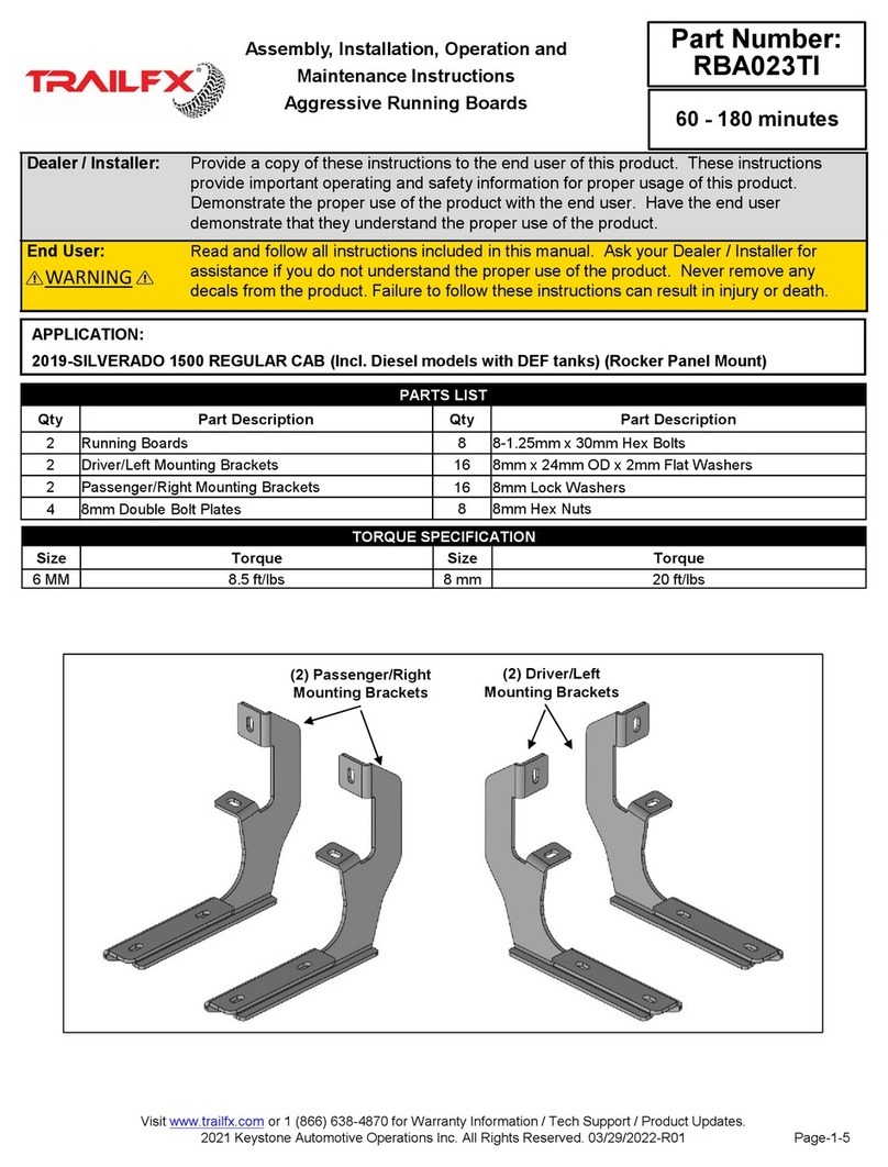 TrailFX RBA023TI User manual TrailFX RBA023TI User manual